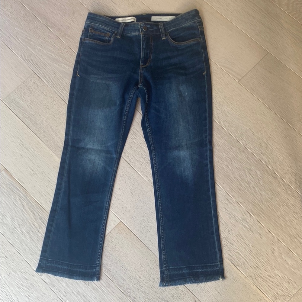 Anthropologie Pilcro and the Letterpress Script Straight Leg Crop Jeans